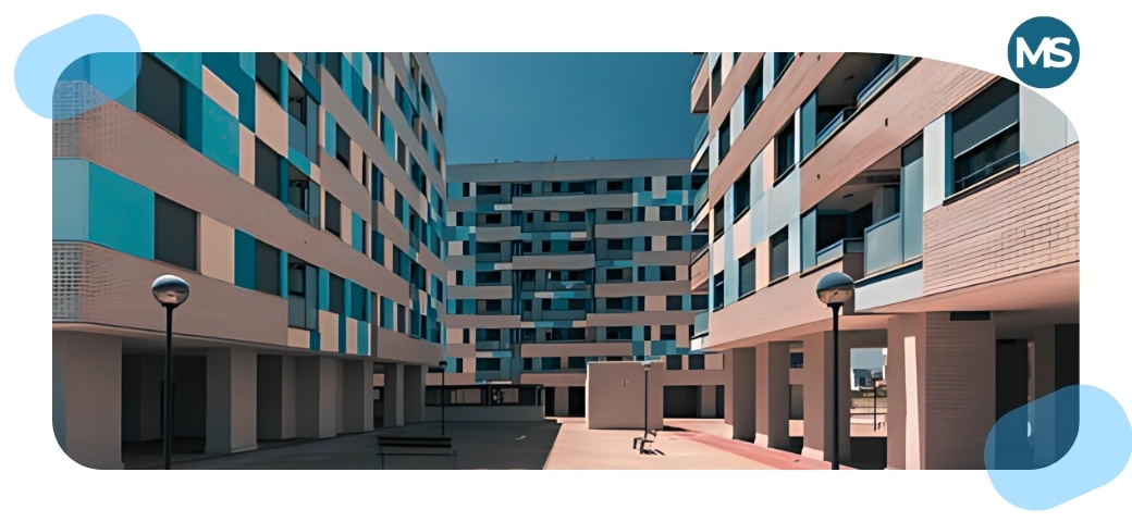 Edificio residencial moderno en León, ejemplo de inmueble en alquiler
